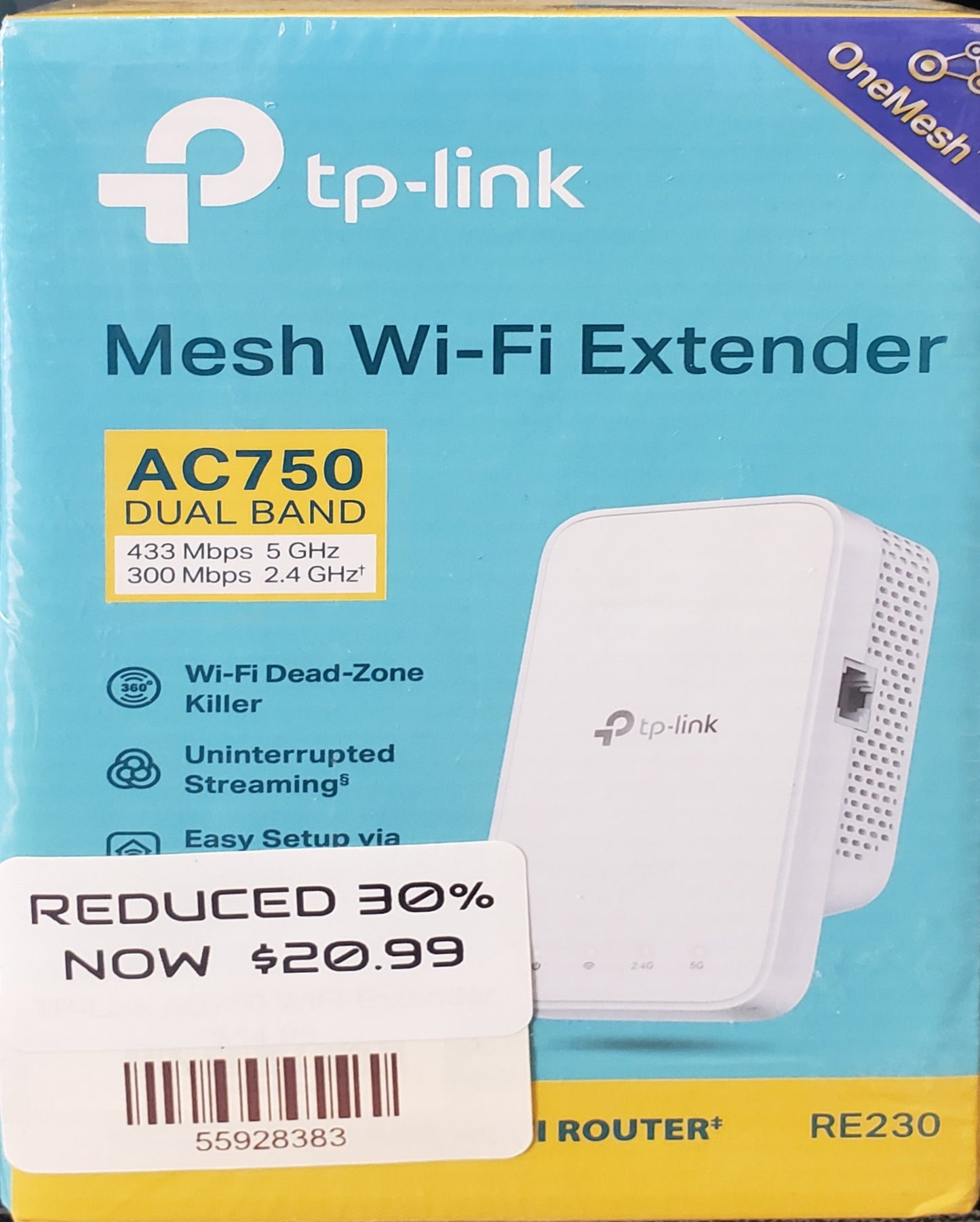 TP-Link RE230 Mesh Wi-Fi Extender | AC750 Dual Band