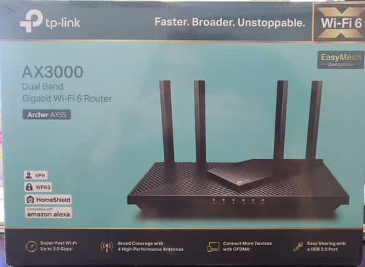 TP-Link | Dual-Band AX3000 Wi-Fi 6 Router Archer AX55 | Wireless Gigabit Internet Router