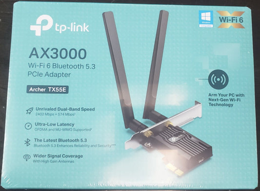 TP-Link | Archer TX55E | AX3000 Wi-Fi 6 Bluetooth 5.3 PCIe Adapter