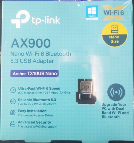 TP-Link | AX900 Archer TX10UB Nano | Nano Wi-Fi 6 Bluetooth 5.3 USB Adapter